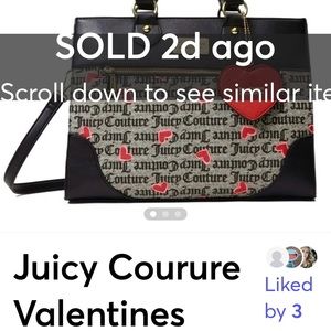 Juicy Couture Valentines Heart Collection Satchel Bag w/Adj Shoulder Straps, NWT